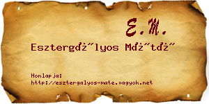 Esztergályos Máté névjegykártya