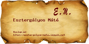 Esztergályos Máté névjegykártya
